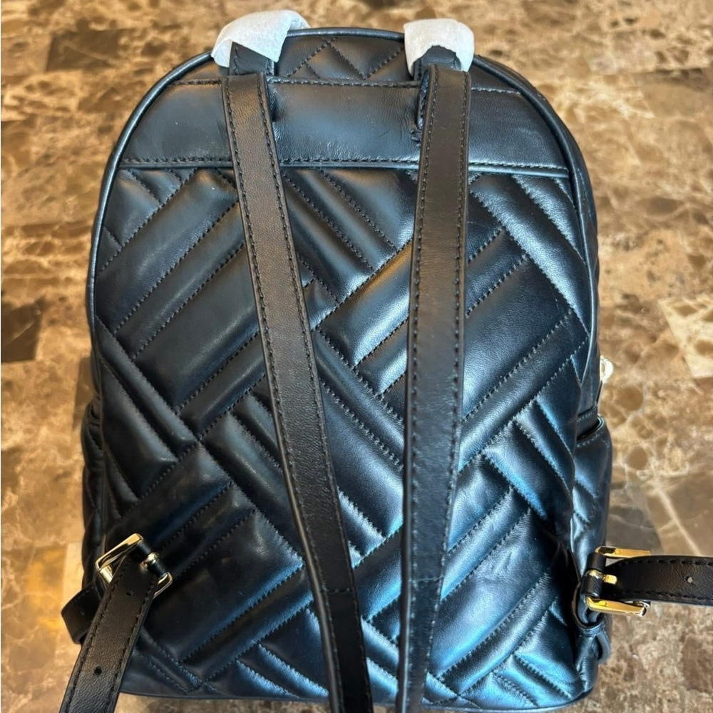 NWT Michael Kors Black Quilted Leather Backpack - Picture 4 of 4